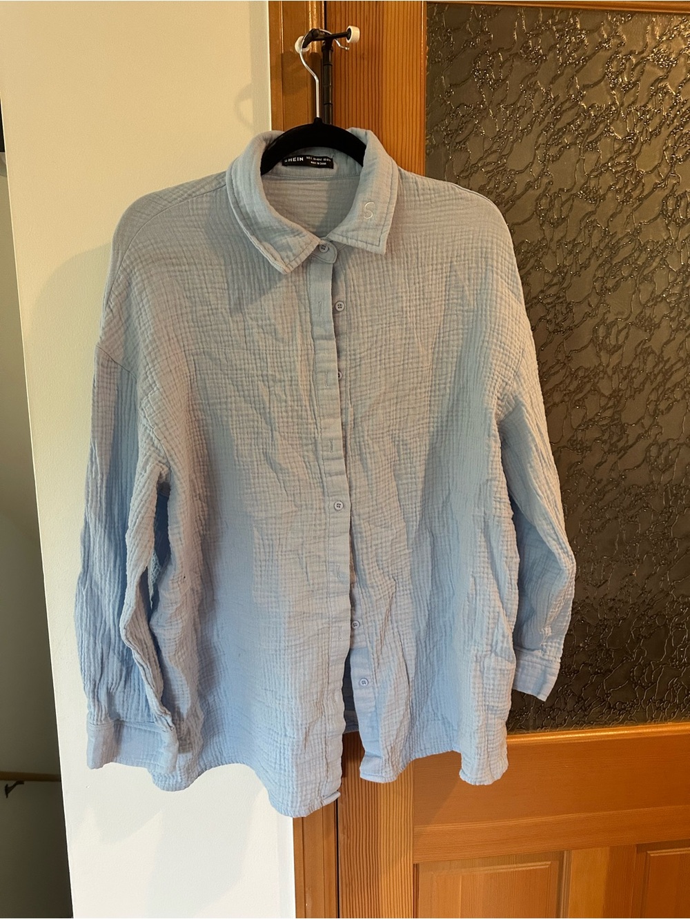 Light Blue Women’s Button-Up Oversized Shirt/ Cover Up